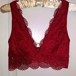Victoria's Secret NWT cranberry red lace bralette